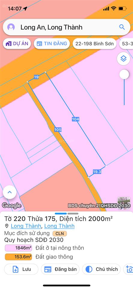 Cần bán 2000m2 sổ riêng mặt tiền đường nhựa xã long thành