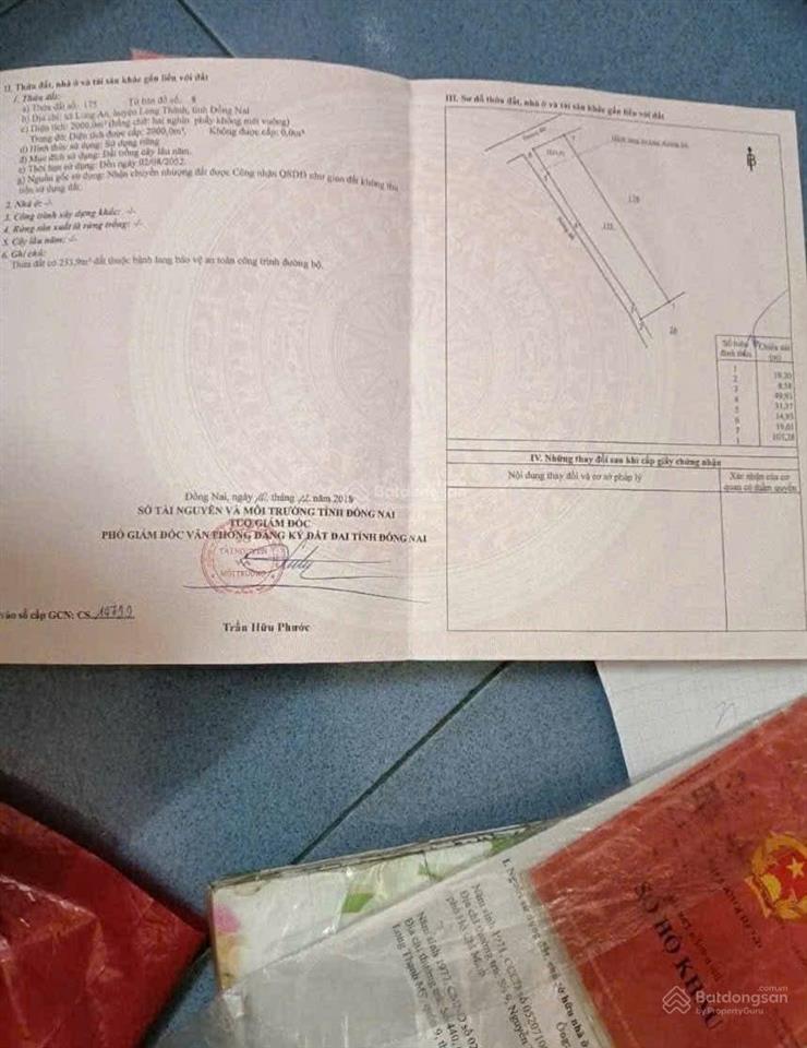 Cần bán 2000m2 sổ riêng mặt tiền đường nhựa xã long thành