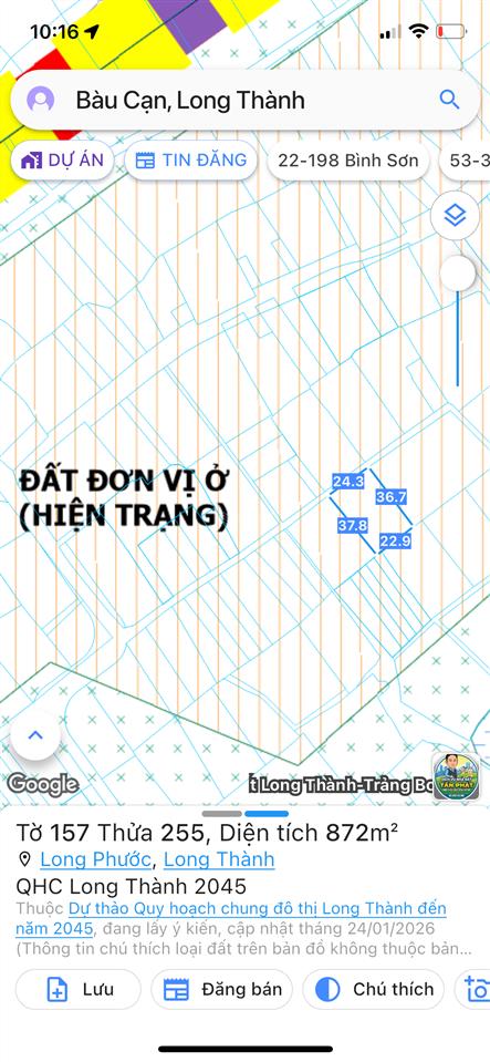 Cần bán lô đất 872m2 thổ cư + sổ riêng giá 3,5 tỷ