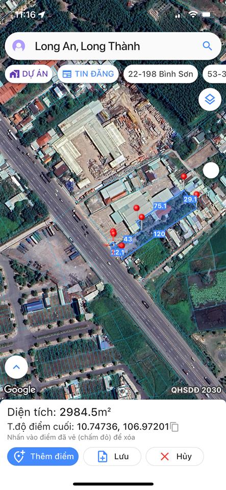 Cần bán 3038m2 xã long an cũ mặt tiền ql51, ngay cổng trước sân bay (giá chỉ hơn 7tr/m2)