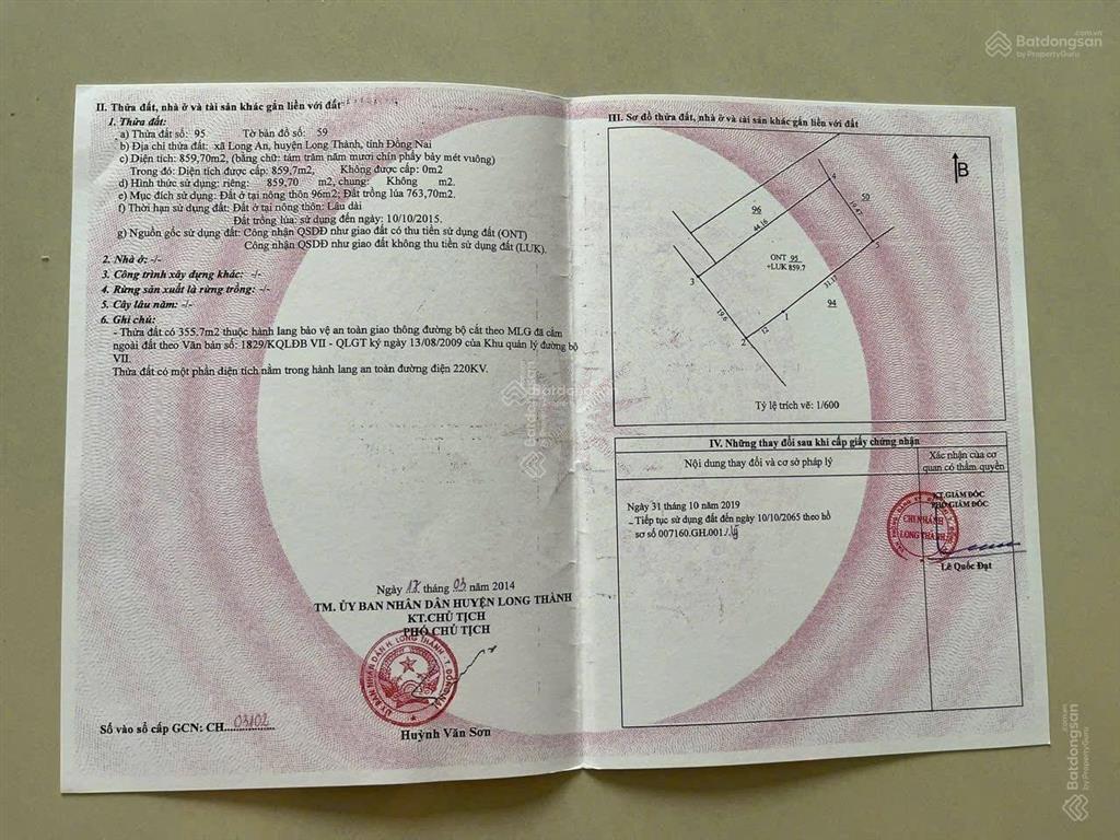 Cần bán 3038m2 xã long an cũ mặt tiền ql51, ngay cổng trước sân bay (giá chỉ hơn 7tr/m2)