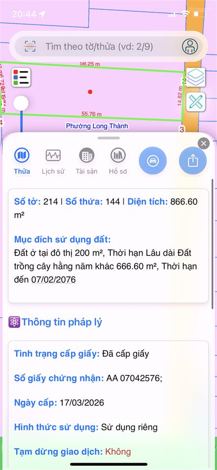 Cần bán 866m2 đất ở đô thị tọa lạc phường long thành, vị trí an toàn (giá đầu tư)