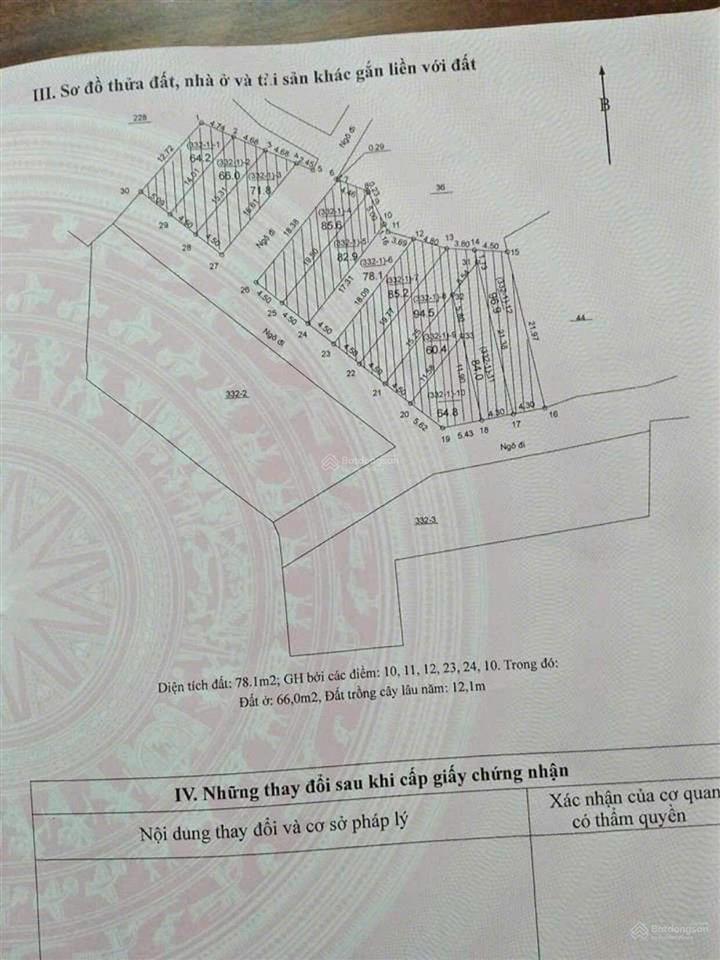 Chính chủ cần bán lô đất gần ubnd xã hạ bằng, dt 78,1m2.  0941 962 ***