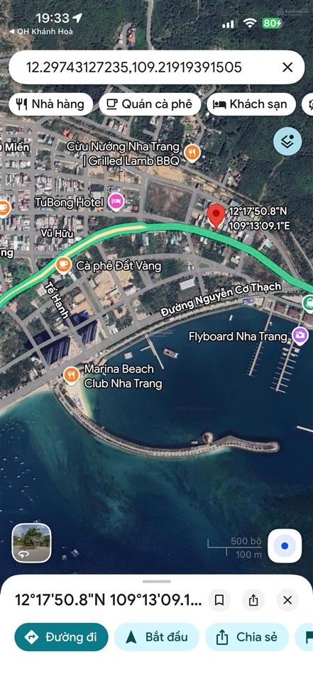 Phạm văn đồng, vĩnh hoà, bắc nha trang đất mặt tiền cạnh bến du thuyền 9,3 tỷ hướng tây nam