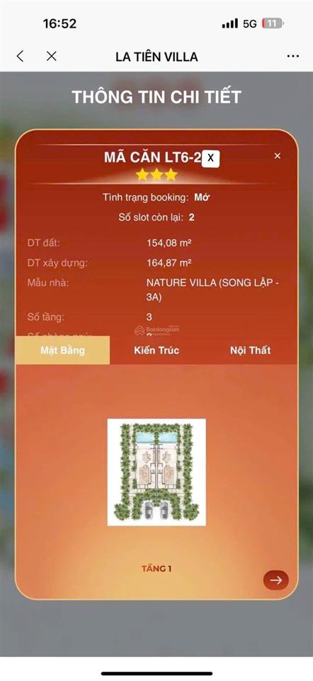 Biệt thự nature villa song lập, 3 tầng 14,4 tỷ 154,08m²