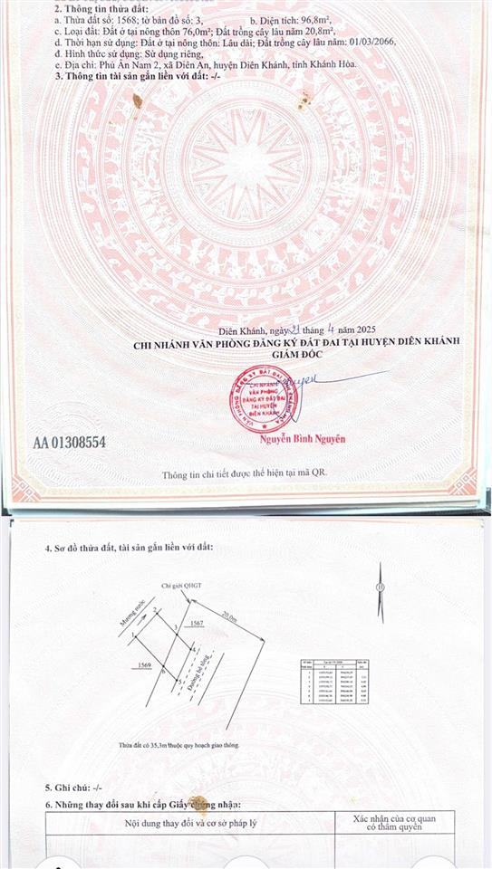 Nhà 2 tỷ 950 mặt tiền đường cây duối, xã diên khánh