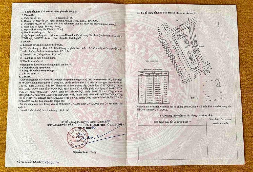 Cần bán căn hộ sala sarimi view công viên sinh thái