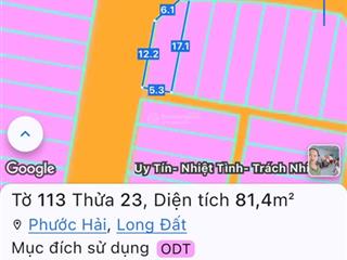 Nột lô đất 2 mặt tiền sát đường lê lai phước hải  hcm dt 81 m2 5,3 x 17 m full thổ cư
