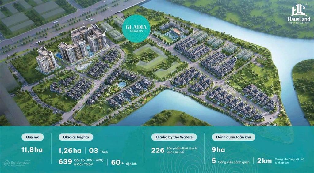 Gladia heights | độc quyền quỹ căn hiếm view sông ngay mở bán đợt 1 | đơn giá 83 triệu/m2