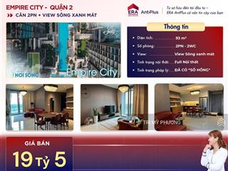 Empire city  đã có sổ hồng, bán căn 2pn, linden + full nội thất, mua ở, cho thuê có dòng tiền ngay