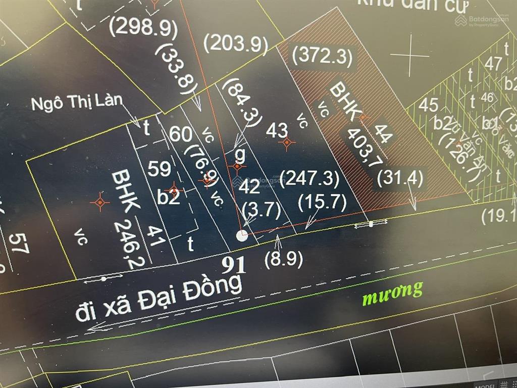 Bán 373m đất mặt đường hải phong sát vinhomes dương kinh
