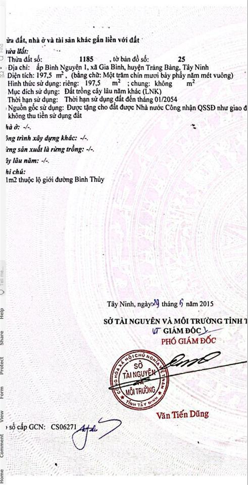 Chính chủ cần bán đất thổ cư 100%, giá 1 tỷ 500 triệu
