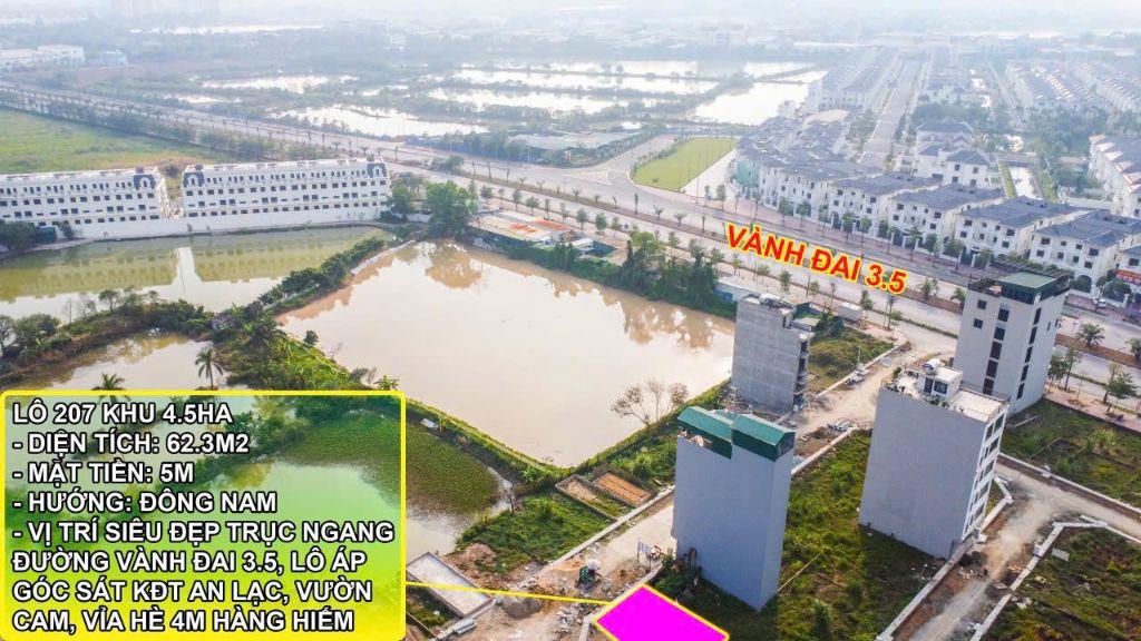 Lô 62.5m mặt tiền 4,9m cách vài bước chân ra vành đai 3.5 gá đầu tư