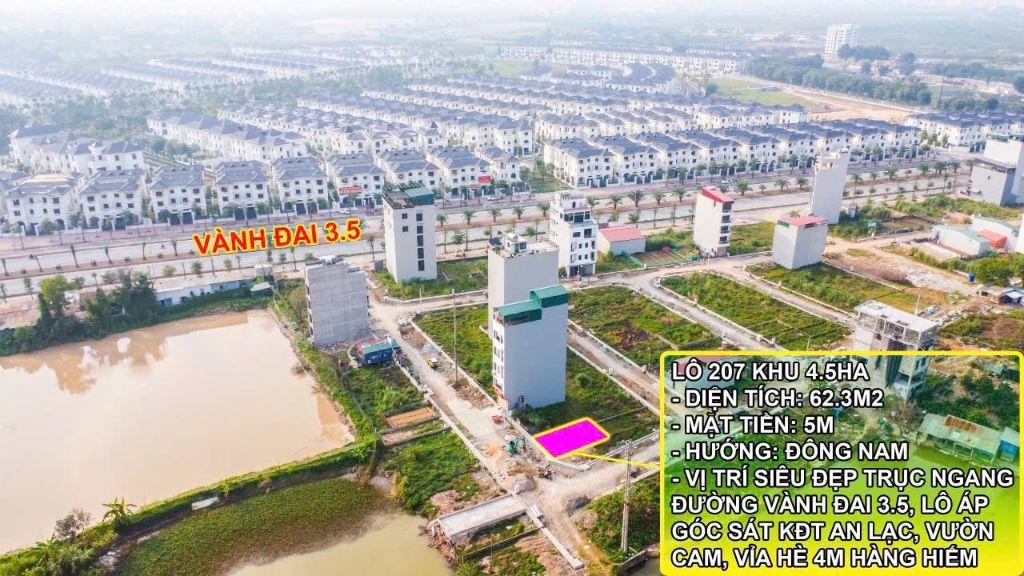 Lô 62.5m mặt tiền 4,9m cách vài bước chân ra vành đai 3.5 gá đầu tư