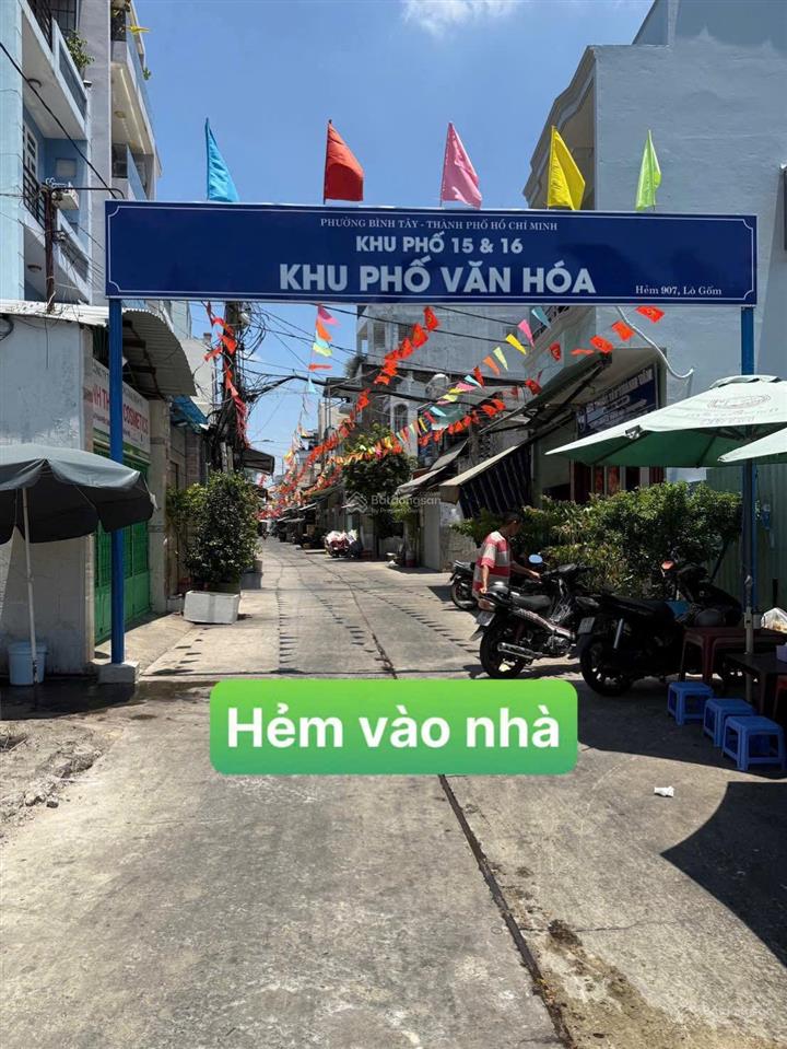 Nhà hẻm xe hơi 1 sẹc lò gốm, 5.2x15m nở hậu 7m, hẻm 6m thông phan văn khoẻ  minh phụng