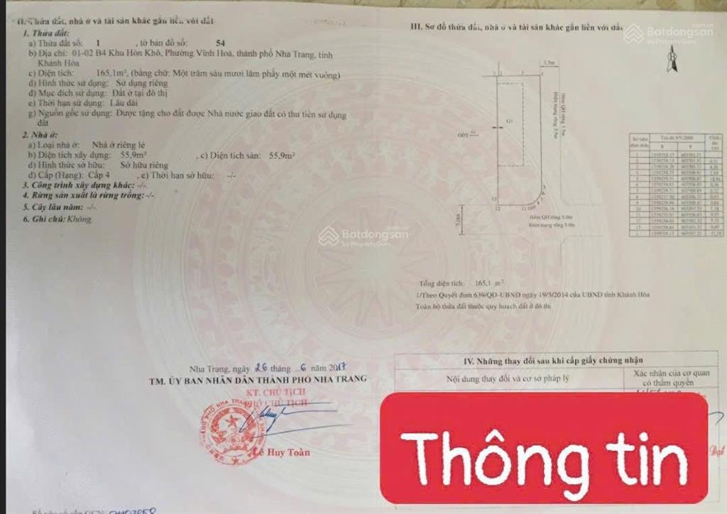 Bán lô đất 2 mặt tiền gần đường điện biên phủ vĩnh hòa nha trang