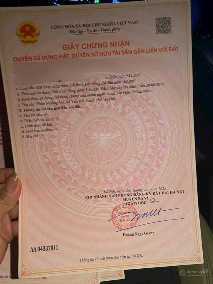 Đất đầu tư nghỉ dưỡng tại vân hòa, ba vì, hà nội