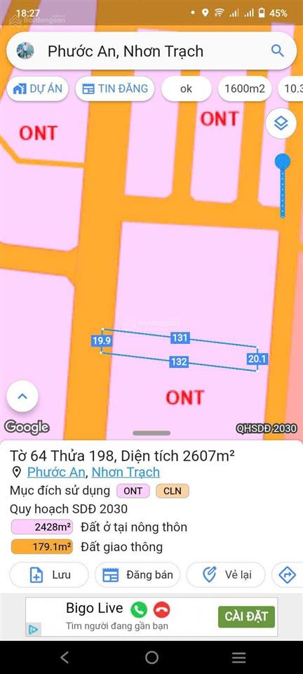 Gấp! 2607m² có 250m² thổ cư. đường hùng vương, vị trí đẹp. giá tốt