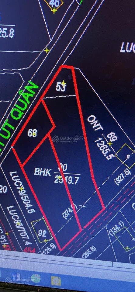 Chính chủ bán lô đất mt đường lộ dừa 39x72 giá 5,3 tỷ tl mạnh ạ có thổ hơn 2500m  0901 600 *** ph