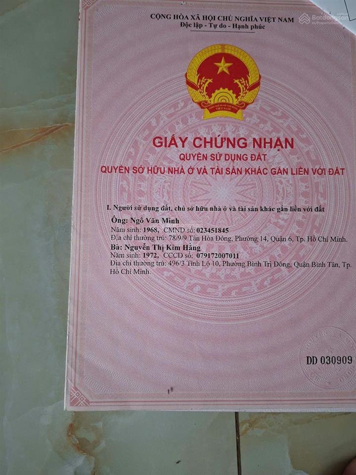 Chính chủ bán nhà hẻm q. bt gần tên lửa 124,2m giá 5,4 tỷ 12,5x9 8pn  mình xem nhà 0901 600 *** phi