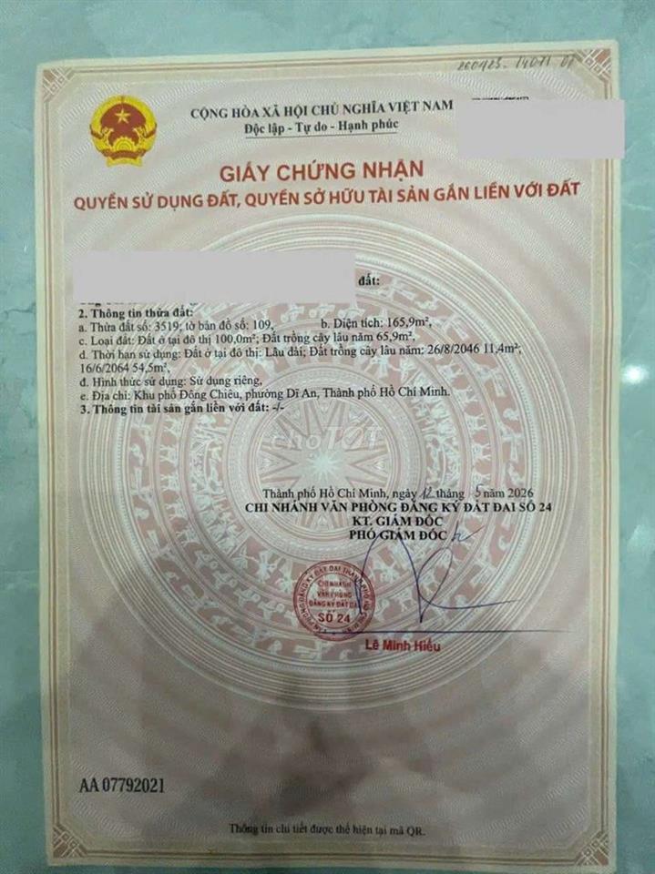 Bán rẻ nhà cấp 4 diện tích lớn tân đông hiệp dĩ an