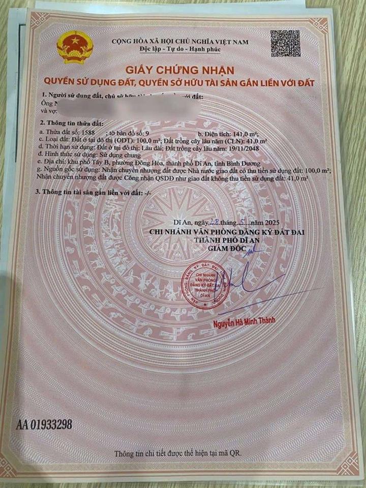 Bán rẻ đất đông hòa dĩ an gần bigc go