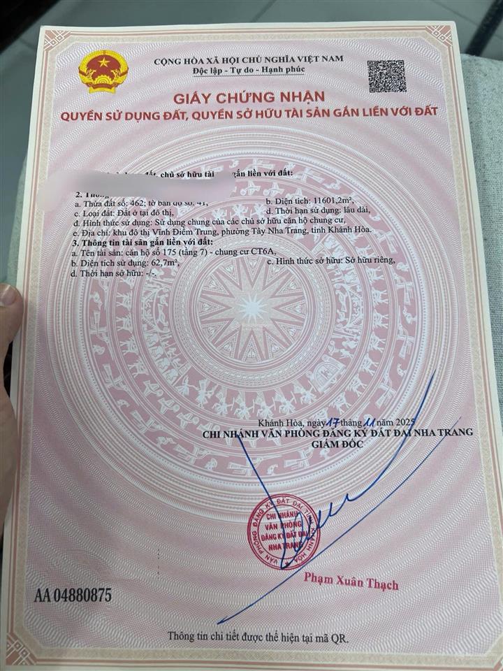 Căn hộ full nội thất đẹp  ct6a vĩnh điềm trung  giá 2 tỷ430tr