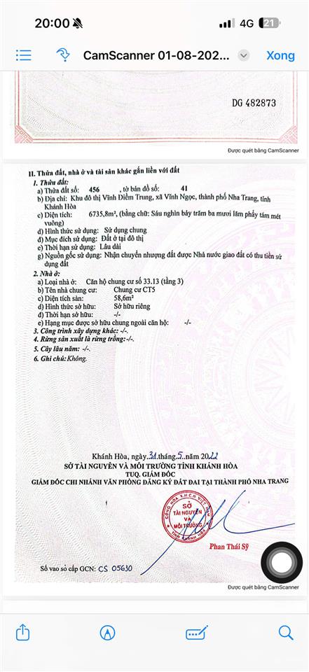 Cần bán căn hộ full nội thất mới  ct5 vĩnh điềm trung  giá 2ty480tr