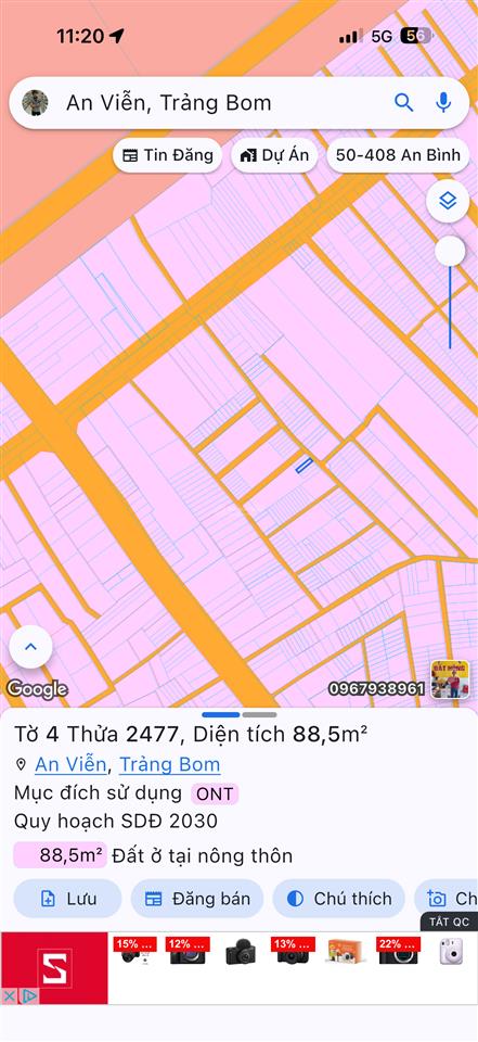 Bán đất mặt tiền ấp 5 an viễn đường nhựa kinh doanh