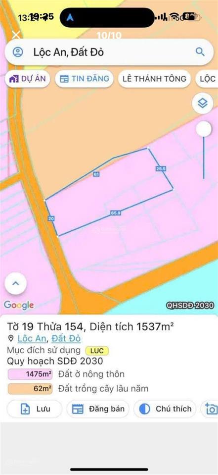 Nhà vườn lộc an  đất đỏ  brvt. dt 1.537m2 (2065) có 2 nhà di động  2 chói  cây cảnh thác nước.