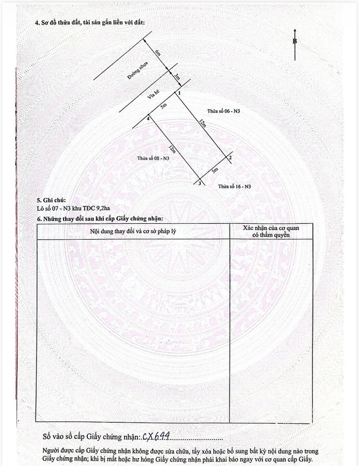 Bán đất tái định cư 9.2ha thành tô  hải an  hải phòng vị trí lô 07  n5, khu tđc 9.2ha th