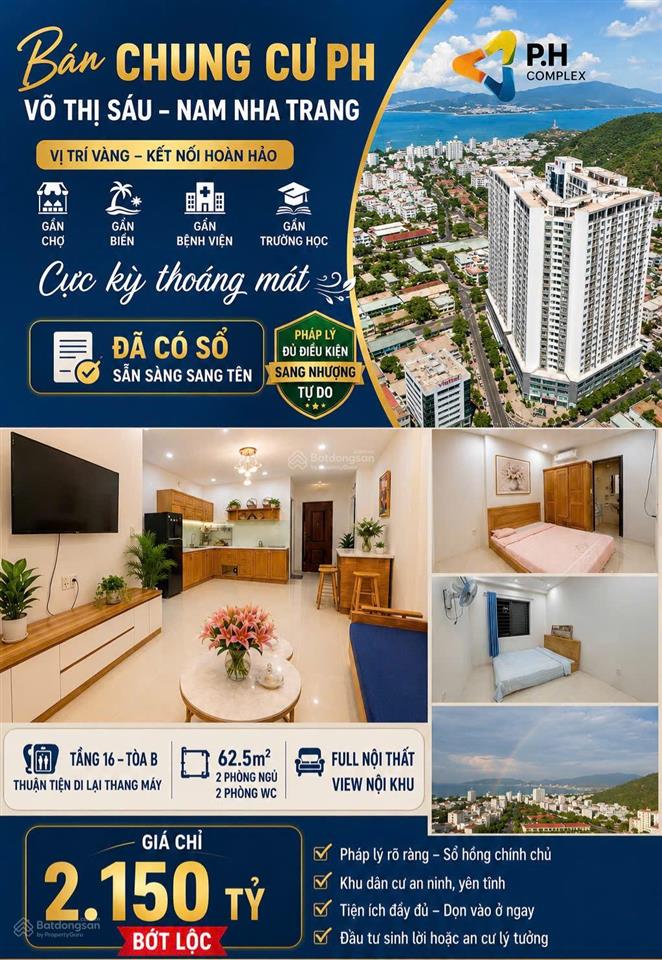 Chỉ 2,5 tỷ sở hữu ngay căn 2pn chung cư ph võ thị sáu sổ sẵn sang tên cách biển 500m