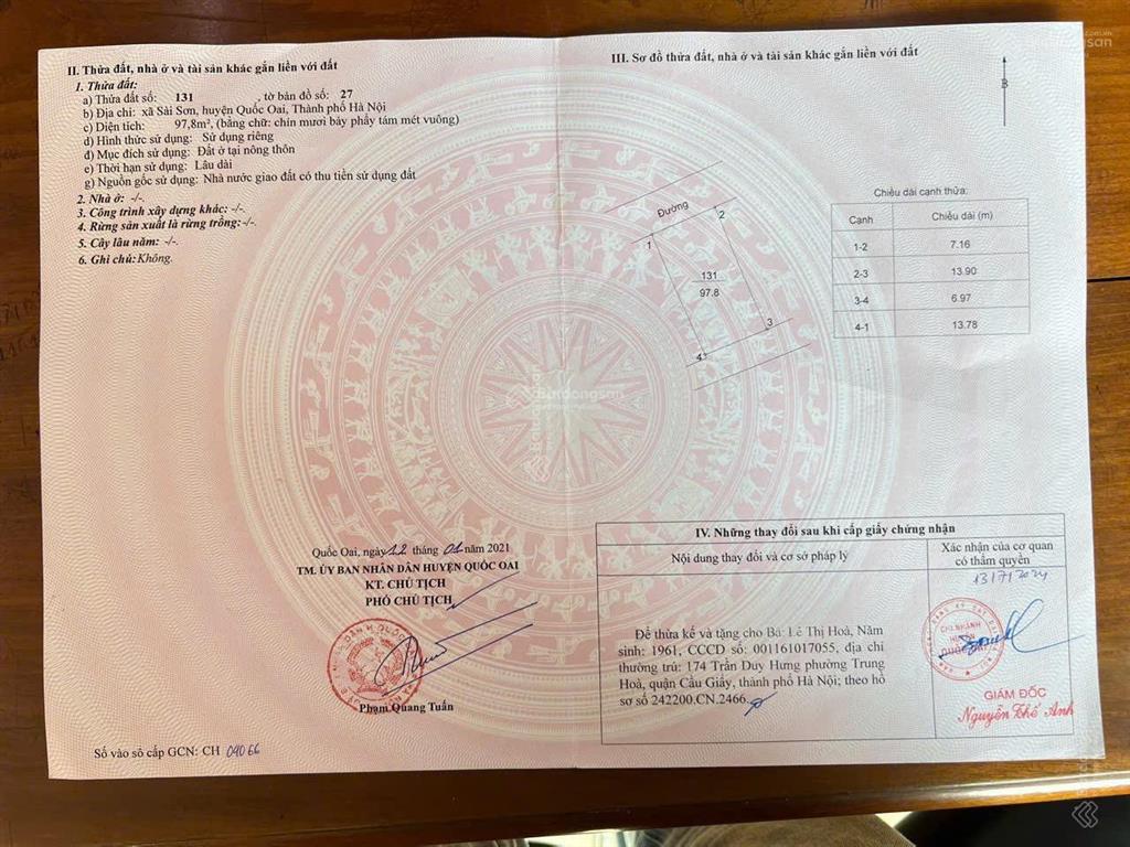 Đất khu du lịch chùa thầy ngõ ô tô thông