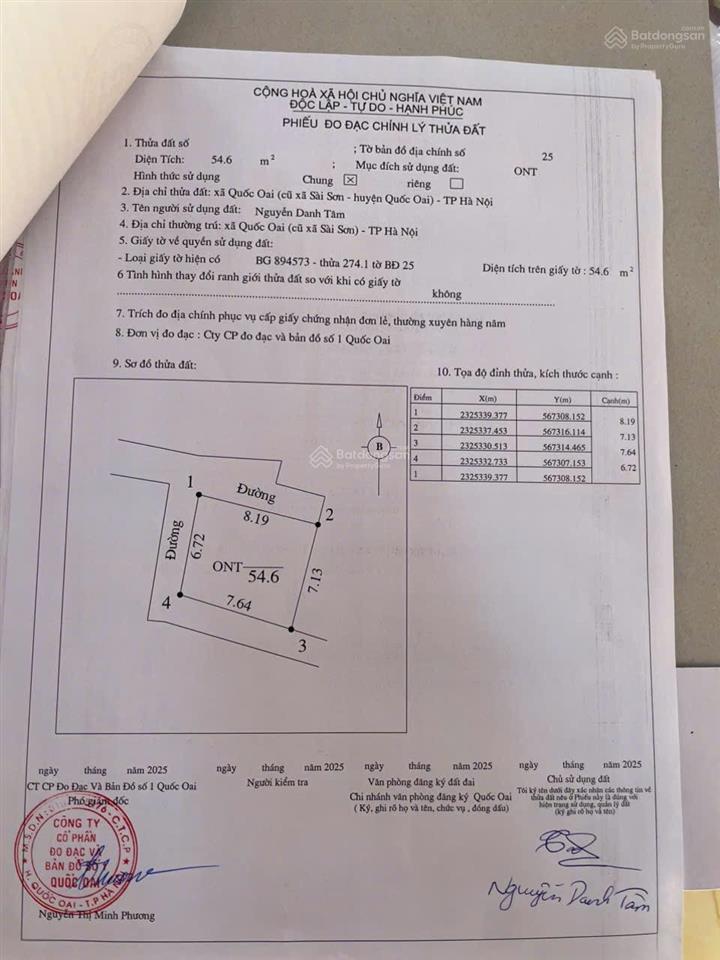 Chính chủ bán lô đất tại chùa thầy, quốc oai
