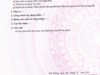Chính chủ bán lô góc 2 mặt tiền rộng tại phường nam sơn, quận an dương, diện tích 191.9m2