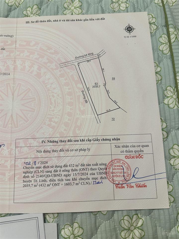 Bds dòng tiền còn 12,5 ty 10000m2 đất thổ cư du lịch nghỉ dưỡng view sông di linh chinh chủ.