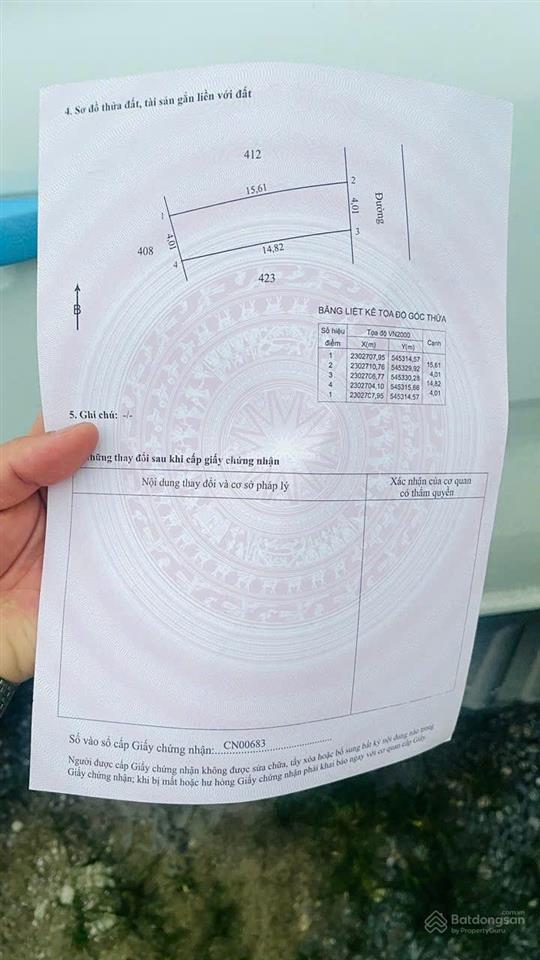 Chính chủ bán 60.6m2 đất toàn thắng, châu ninh (tân châu cũ), khoái châu hưng yên