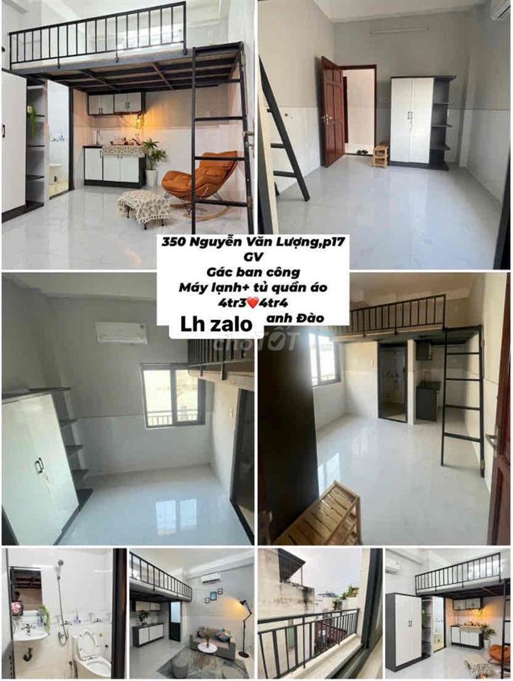 P sát Cityland k gác, có gác cs - ban công 3tr9-4tr4