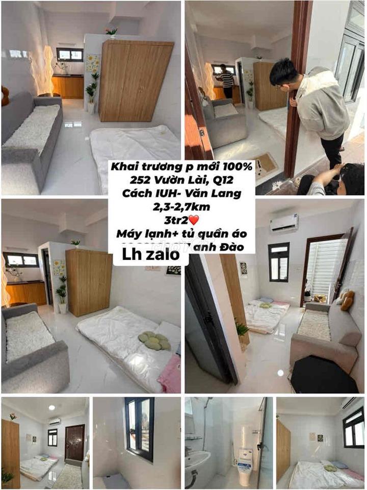 P mới 100% ở Vườn Lài giáp Gò Vấp, 3tr2-3tr9 csổ ban công k gác-có gác