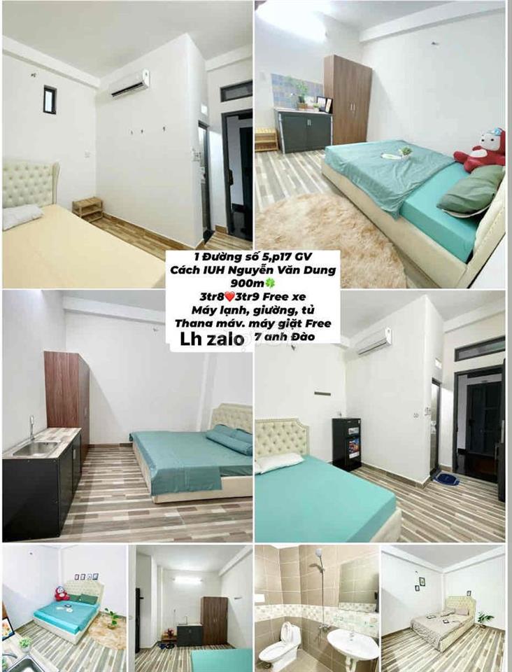 Studio cách IUH Nguyễn Văn Dung 900m 3tr8-3tr9