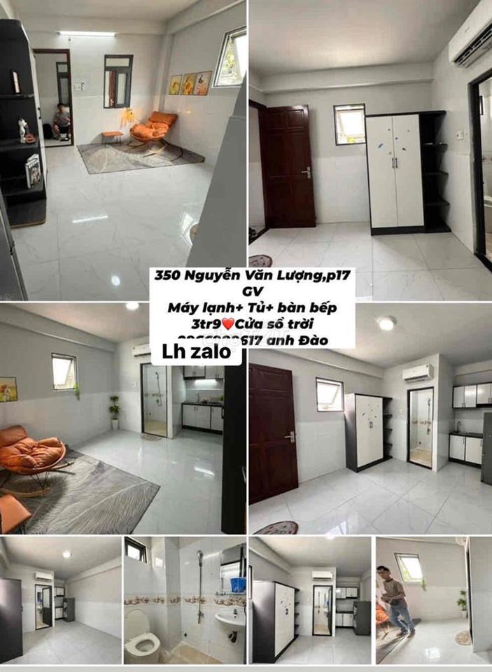 Studio ở Nguyễn Văn Lượng từ 3tr7-3tr9 máy lạnh+ tủ