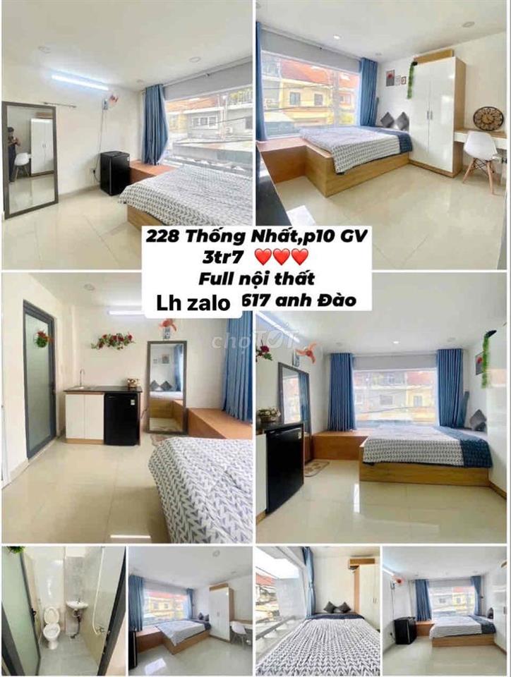 Studio view kính sát cityland 3tr7 full nội thất