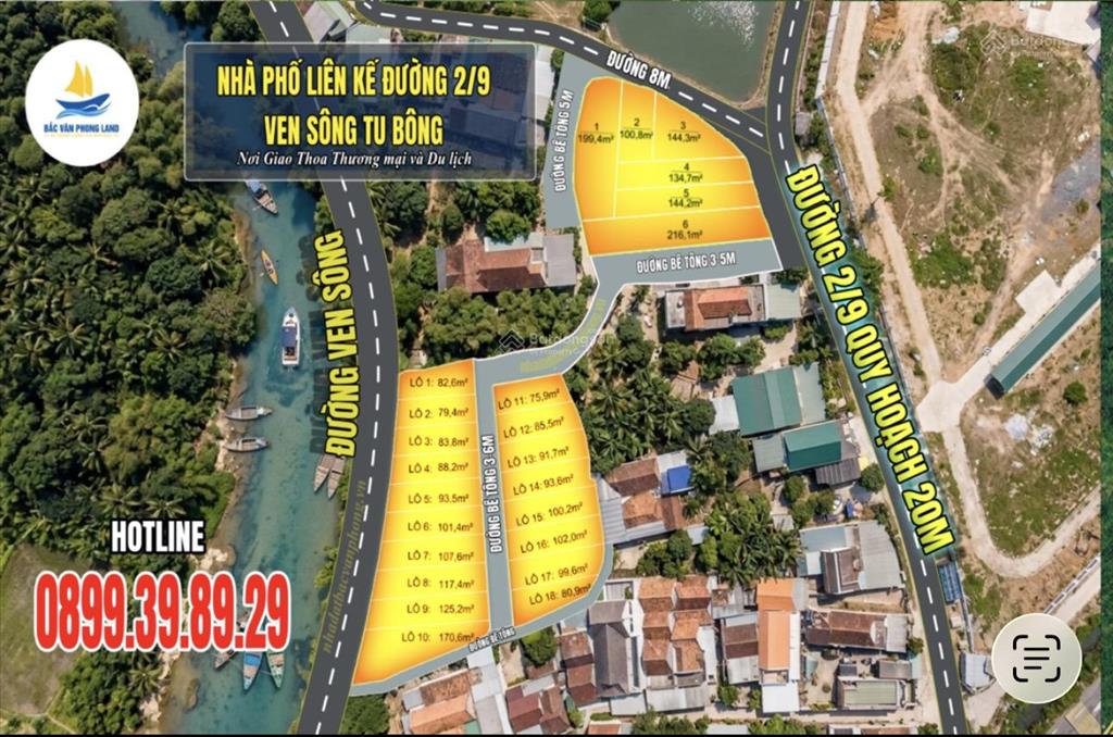 Mở bán nền nhà phố liên kế đường 2/9 & ven sông tu bông giá hấp dẫn vị trí đắc địa chỉ từ 795 triệu