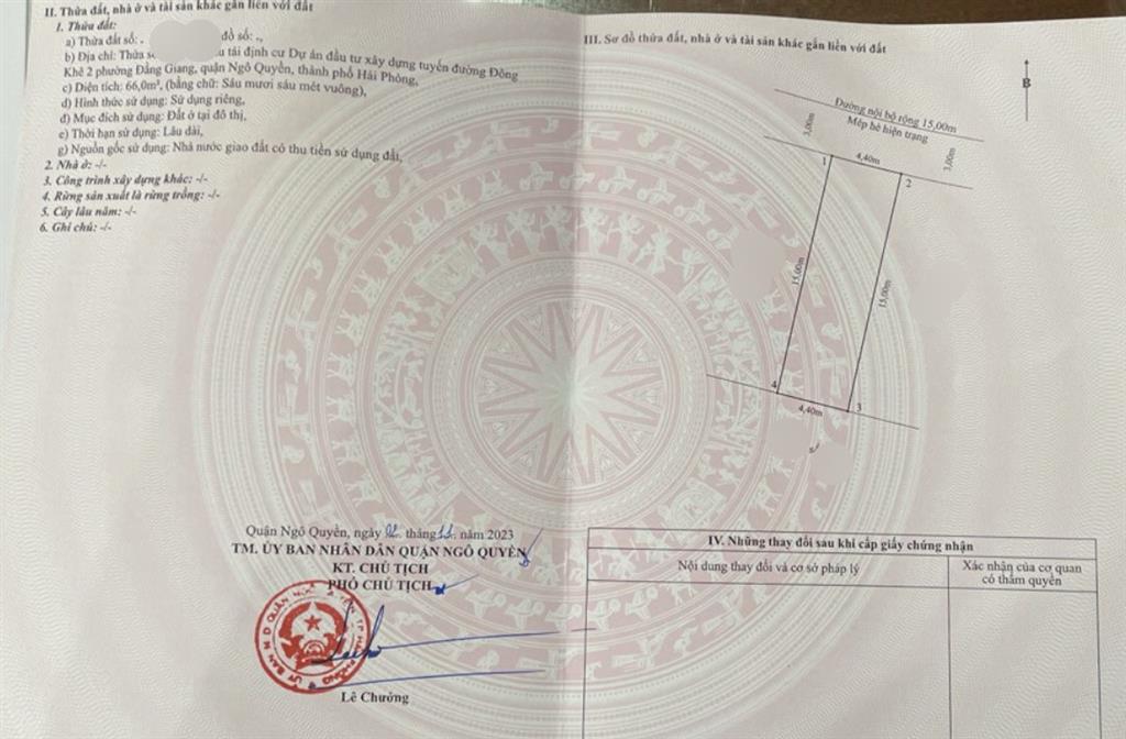 💋💋Rẻ nhất tái định cư Cây Đa - 66m - Ngang 4.4m - trục thông Văn Cao