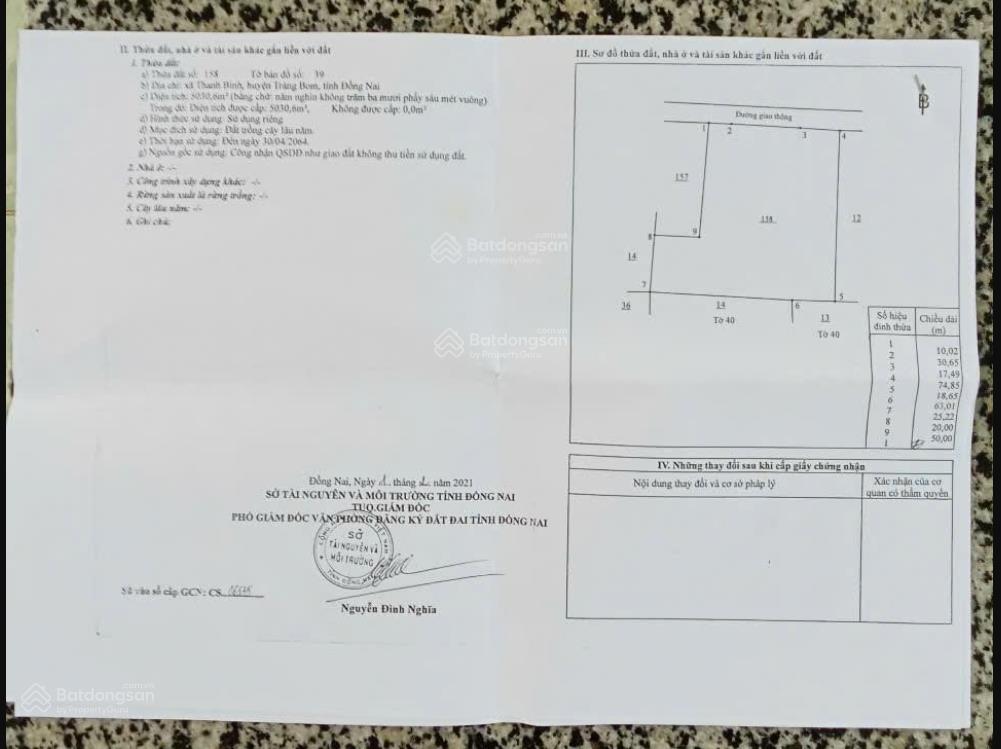 Gia đình cần bán 5030,6 m2 đất trồng chuối