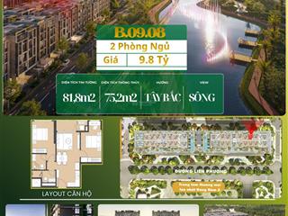 2 phòng ngủ phù hợp với nhà đầu tư tích lũy tài sản view sông + nhạc nước giá dưới 10tỷ số nhà đẹp