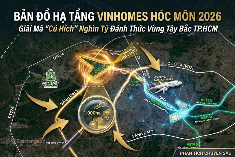 [booking ngay] siêu dự án vinhomes hóc môn đón đầu "sóng" hạ tầng tây bắc