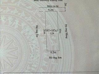 Đất lô góc mặt đường đằng hải gần ngay chợ lũng đông d.tích 124m (ngang 6,2 x 20)  hướng bắc