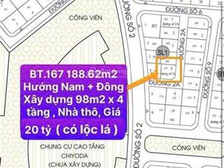 Biệt thự song lập góc kdt waterfront  lê chân  hải phòng.kcm 110  diện tích  188.62m2