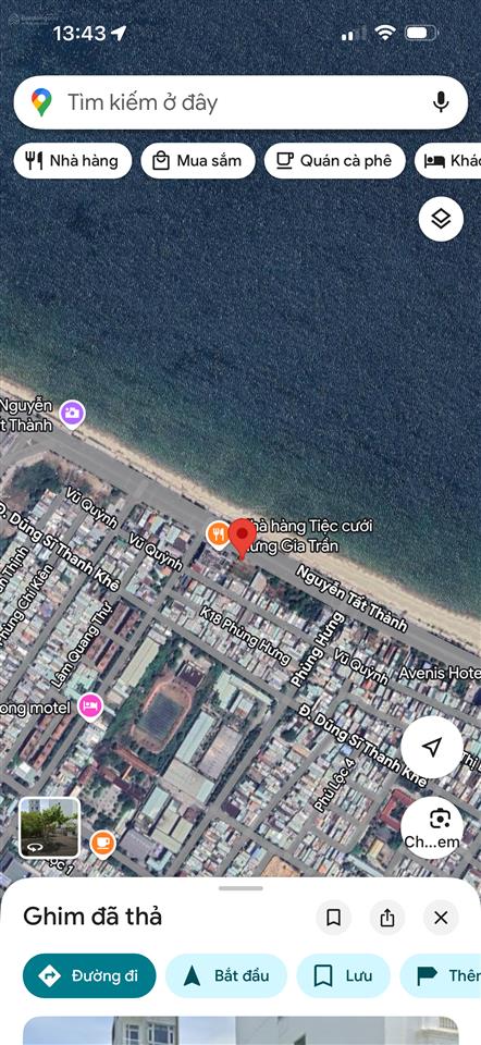 Cho thuê lô mặt tiền biển nguyễn tất thành bên cạnh nhà hàng tiệc cưới hưng gia trần